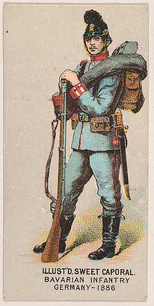 Bavarian Infantry, Germany, 1886, from the Military Series (N224) issued by Kinney Tobacco Company to promote Sweet Caporal Cigarettes