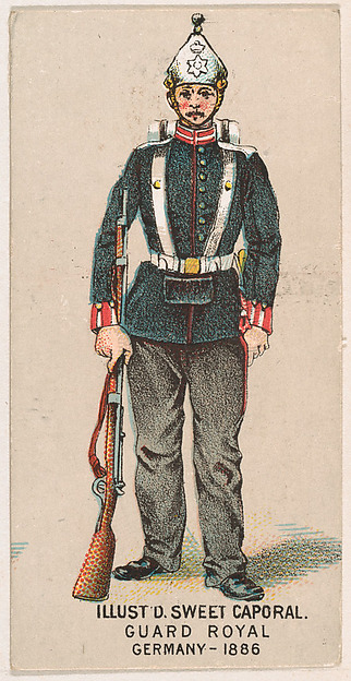 Royal Guard, Germany, 1886, from the Military Series (N224) issued by Kinney Tobacco Company to promote Sweet Caporal Cigarettes