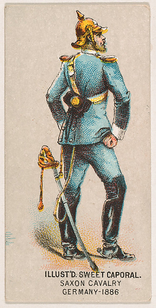 Saxon Cavalry, Germany, 1886, from the Military Series (N224) issued by Kinney Tobacco Company to promote Sweet Caporal Cigarettes