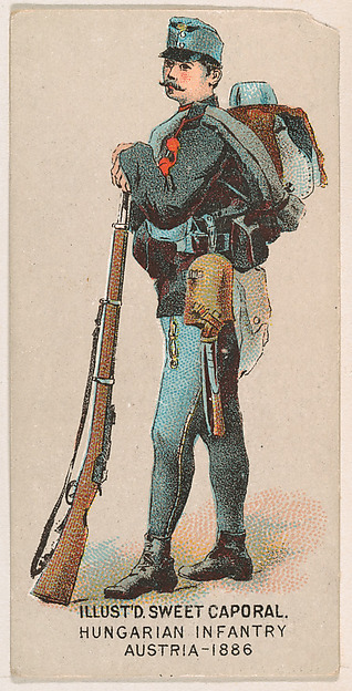 Hungarian Infantry, Austria, 1886, from the Military Series (N224) issued by Kinney Tobacco Company to promote Sweet Caporal Cigarettes
