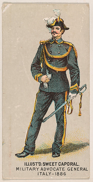 Military Advocate General, Italy, 1886, from the Military Series (N224) issued by Kinney Tobacco Company to promote Sweet Caporal Cigarettes