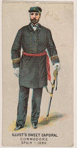 Commodore, Spain, 1886, from the Military Series (N224) issued by Kinney Tobacco Company to promote Sweet Caporal Cigarettes