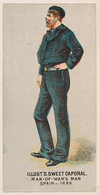 Man-of-War's Man, Spain, 1886, from the Military Series (N224) issued by Kinney Tobacco Company to promote Sweet Caporal Cigarettes