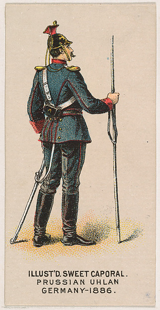 Prussian Uhlan, Germany, 1886, from the Military Series (N224) issued by Kinney Tobacco Company to promote Sweet Caporal Cigarettes