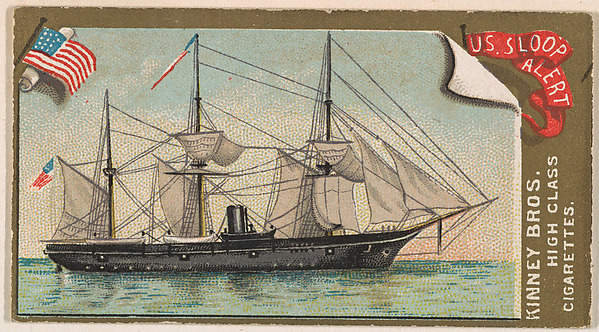 U.S. Sloop Alert, from the Naval Vessels of the World series (N226) issued by Kinney Bros.