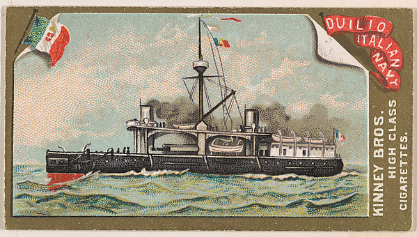 Duilio, Italian Navy, from the Naval Vessels of the World series (N226) issued by Kinney Bros.