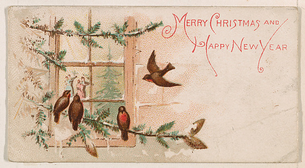 Merry Christmas and Happy New Year, from the New Years 1890 series (N227) issued by Kinney Bros.