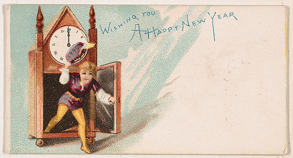 Wishing You a Happy New Year, from the New Years 1890 series (N227) issued by Kinney Bros.