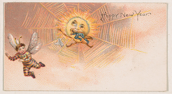 Happy New Year, from the New Years 1890 series (N227) issued by Kinney Bros.