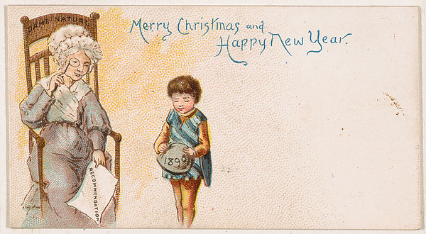Merry Christmas and Happy New Year, from the New Years 1890 series (N227) issued by Kinney Bros.
