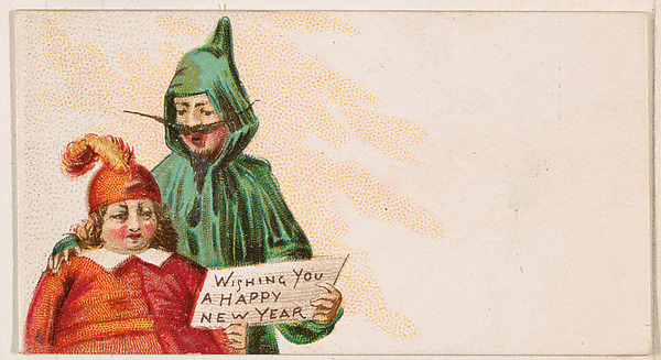Wishing You a Happy New Year, from the New Years 1890 series (N227) issued by Kinney Bros.