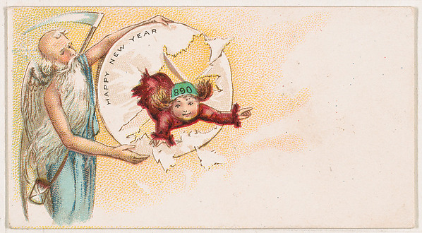 Happy New Year 1890, from the New Years 1890 series (N227) issued by Kinney Bros.