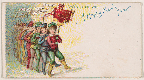 Wishing You a Happy New Year, from the New Years 1890 series (N227) issued by Kinney Bros.