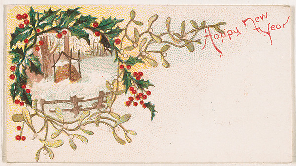 Happy New Year, from the New Years 1890 series (N227) issued by Kinney Bros.