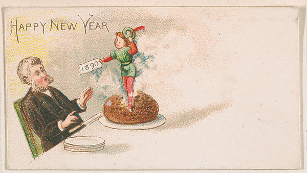 Happy New Year, from the New Years 1890 series (N227) issued by Kinney Bros. by Kinney Brothers Tobacco Company, The Metropolitan Museum of Art
