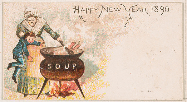 Happy New Year 1890, from the New Years 1890 series (N227) issued by Kinney Bros.