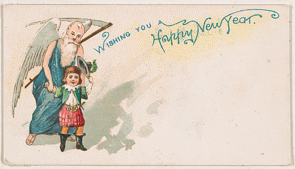 Wishing You a Happy New Year, from the New Years 1890 series (N227) issued by Kinney Bros.