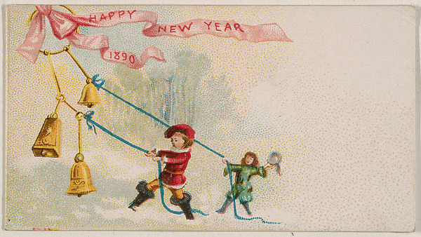 Happy New Year 1890, from the New Years 1890 series (N227) issued by Kinney Bros.