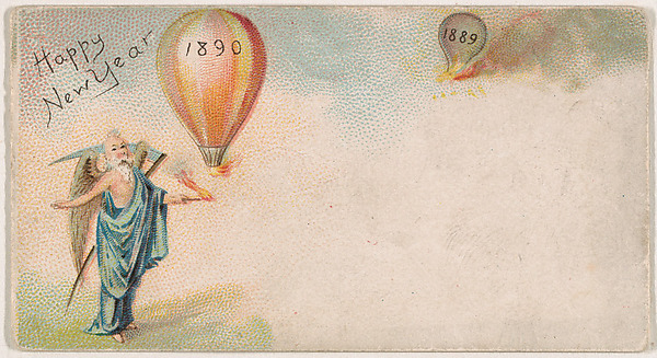 Happy New Year 1890, from the New Years 1890 series (N227) issued by Kinney Bros.