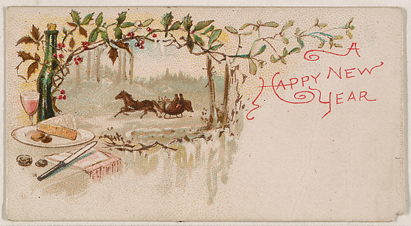 A Happy New Year, from the New Years 1890 series (N227) issued by Kinney Bros.