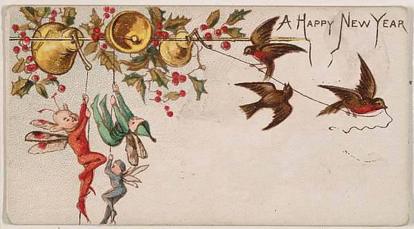 A Happy New Year, from the New Years 1890 series (N227) issued by Kinney Bros.