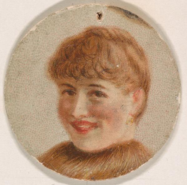 Portrait of woman, from the Novelties series (N228, Type 1) issued by Kinney Bros.