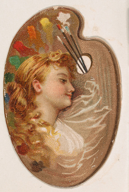 Artist's paint pallette, from the Novelties series (N228, Type 4) issued by Kinney Bros.