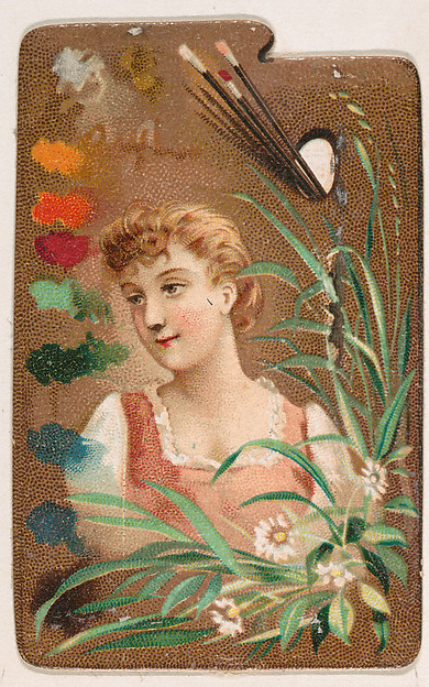 Artist's paint pallette, from the Novelties series (N228, Type 3) issued by Kinney Bros.