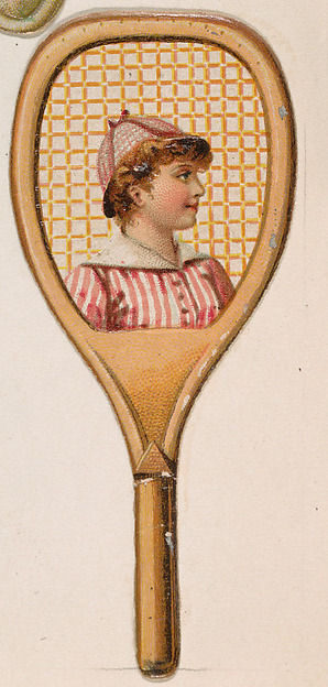 Tennis racket, from the Novelties series (N228, Type 4) issued by Kinney Bros.