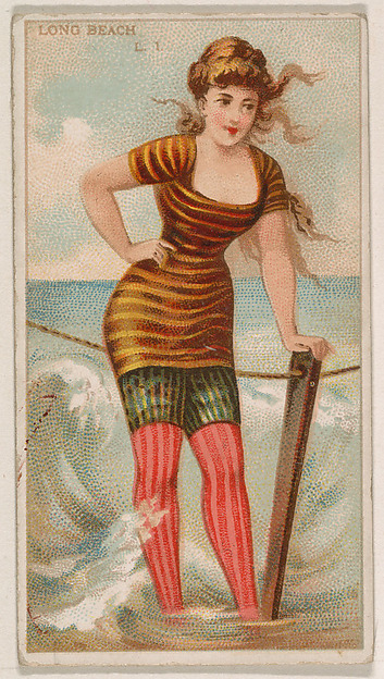 Long Beach, Long Island, from the Surf Beauties series (N232), issued by Kinney Bros.