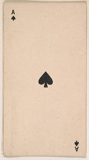 Ace of Spades, from the Transparent Playing Cards series (N220) issued by Kinney Bros.