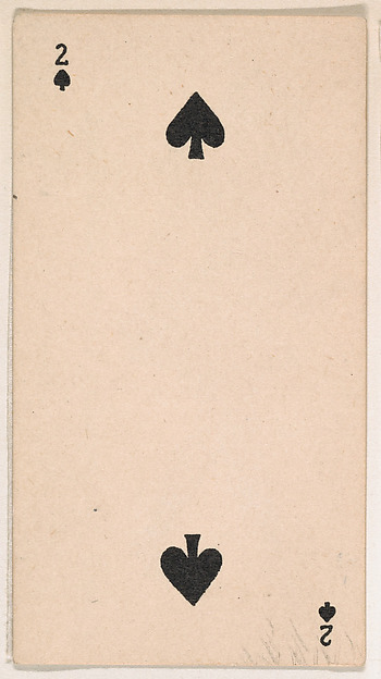 Two of Spades, from the Transparent Playing Cards series (N220) issued by Kinney Bros.