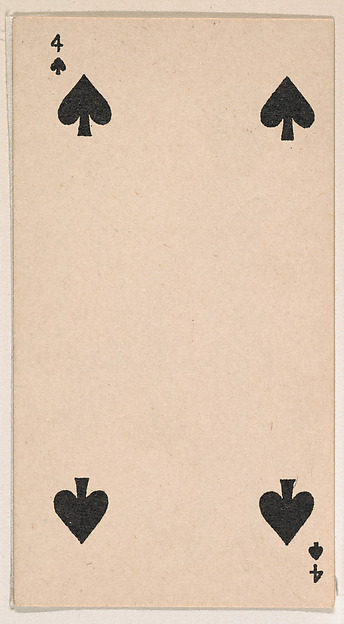 Four of Spades, from the Transparent Playing Cards series (N220) issued by Kinney Bros.