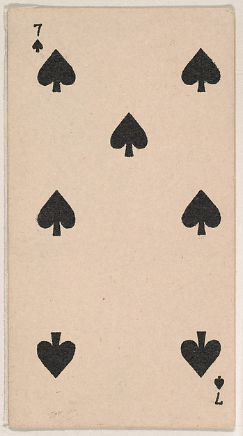 Seven of Spades, from the Transparent Playing Cards series (N220) issued by Kinney Bros.