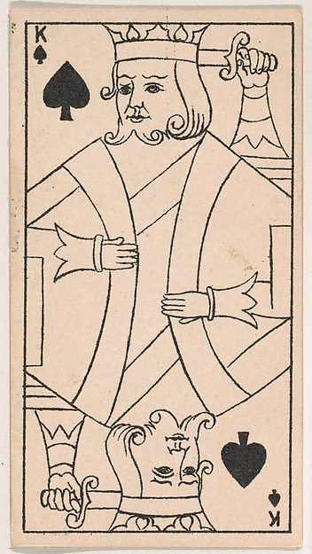 King of Spades, from the Transparent Playing Cards series (N220) issued by Kinney Bros.