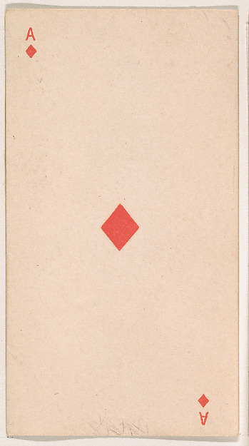Ace of Diamonds, from the Transparent Playing Cards series (N220) issued by Kinney Bros.