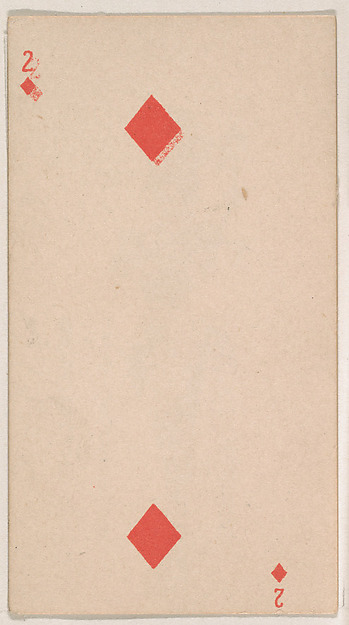 Two of Diamonds, from the Transparent Playing Cards series (N220) issued by Kinney Bros.