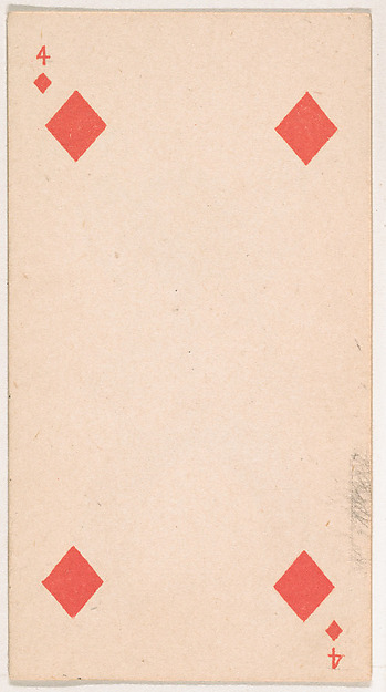 Four of Diamonds, from the Transparent Playing Cards series (N220) issued by Kinney Bros.