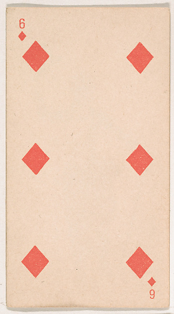 Six of Diamonds, from the Transparent Playing Cards series (N220) issued by Kinney Bros.