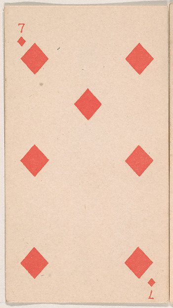 Seven of Diamonds, from the Transparent Playing Cards series (N220) issued by Kinney Bros.