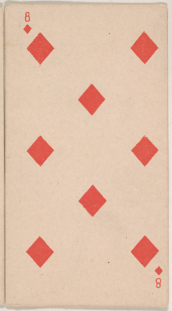 Eight of Diamonds, from the Transparent Playing Cards series (N220) issued by Kinney Bros.