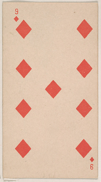 Nine of Diamonds, from the Transparent Playing Cards series (N220) issued by Kinney Bros.
