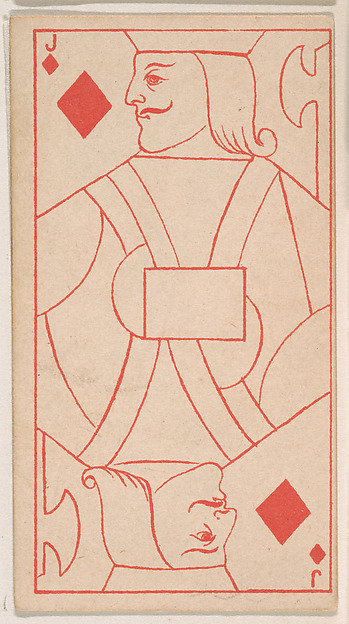 Jack of Diamonds, from the Transparent Playing Cards series (N220) issued by Kinney Bros.