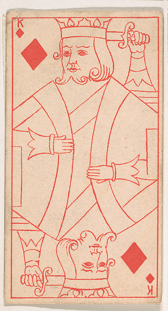 King of Diamonds, from the Transparent Playing Cards series (N220) issued by Kinney Bros.