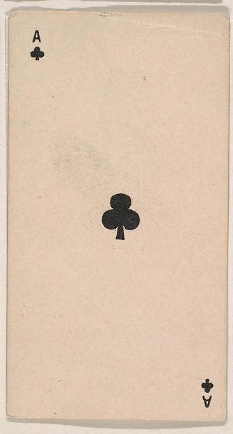 Ace of Clubs, from the Transparent Playing Cards series (N220) issued by Kinney Bros.