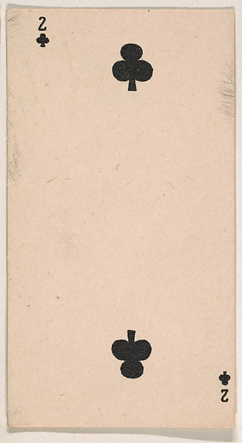 Two of Clubs, from the Transparent Playing Cards series (N220) issued by Kinney Bros.