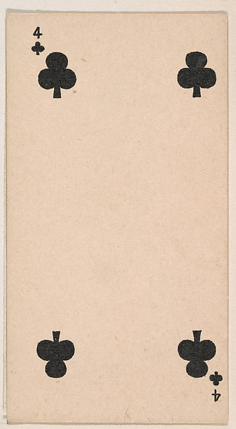 Four of Clubs, from the Transparent Playing Cards series (N220) issued by Kinney Bros.