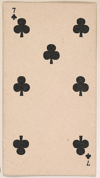 Seven of Clubs, from the Transparent Playing Cards series (N220) issued by Kinney Bros.