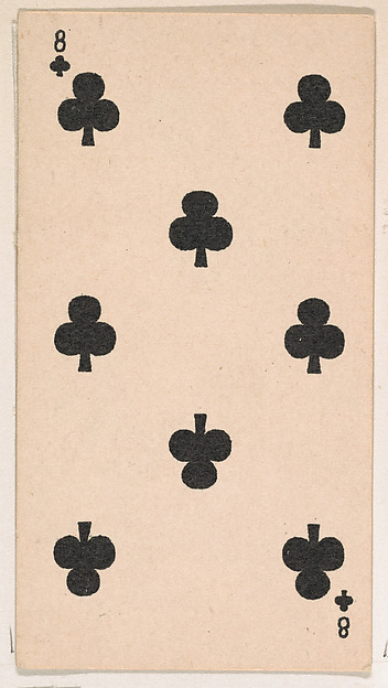 Eight of Clubs, from the Transparent Playing Cards series (N220) issued by Kinney Bros.