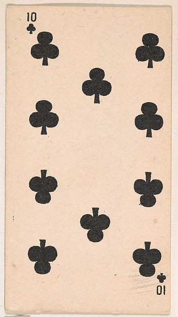 Ten of Clubs, from the Transparent Playing Cards series (N220) issued by Kinney Bros.